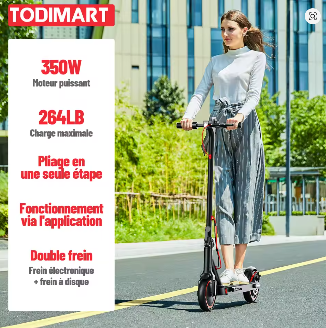 Trottinette électrique TODIMART T3 350W 20-30Km d'autonomie